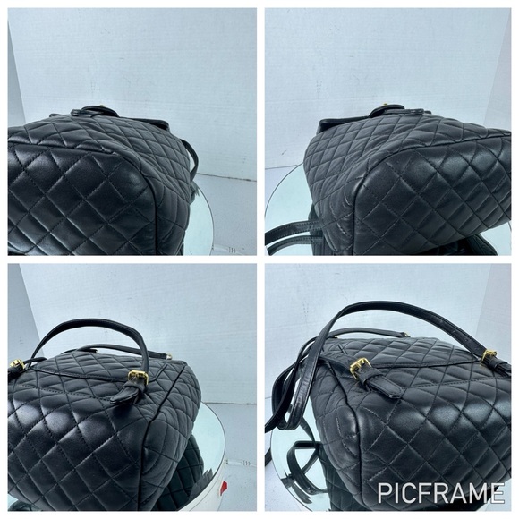 CHANEL Matelasse Small Backpack Bag Leather Logo Black - Picture 5 of 11